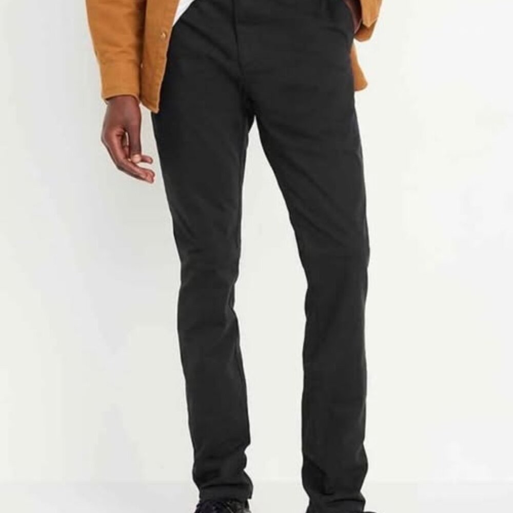 NWT - Old Navy Skinny Rotation Black Chino Pant ‐ 36x32